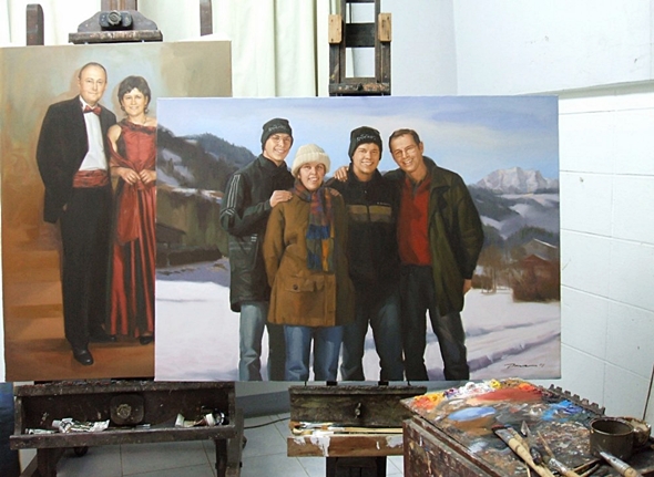 Portraitgem&auml;lde Familie